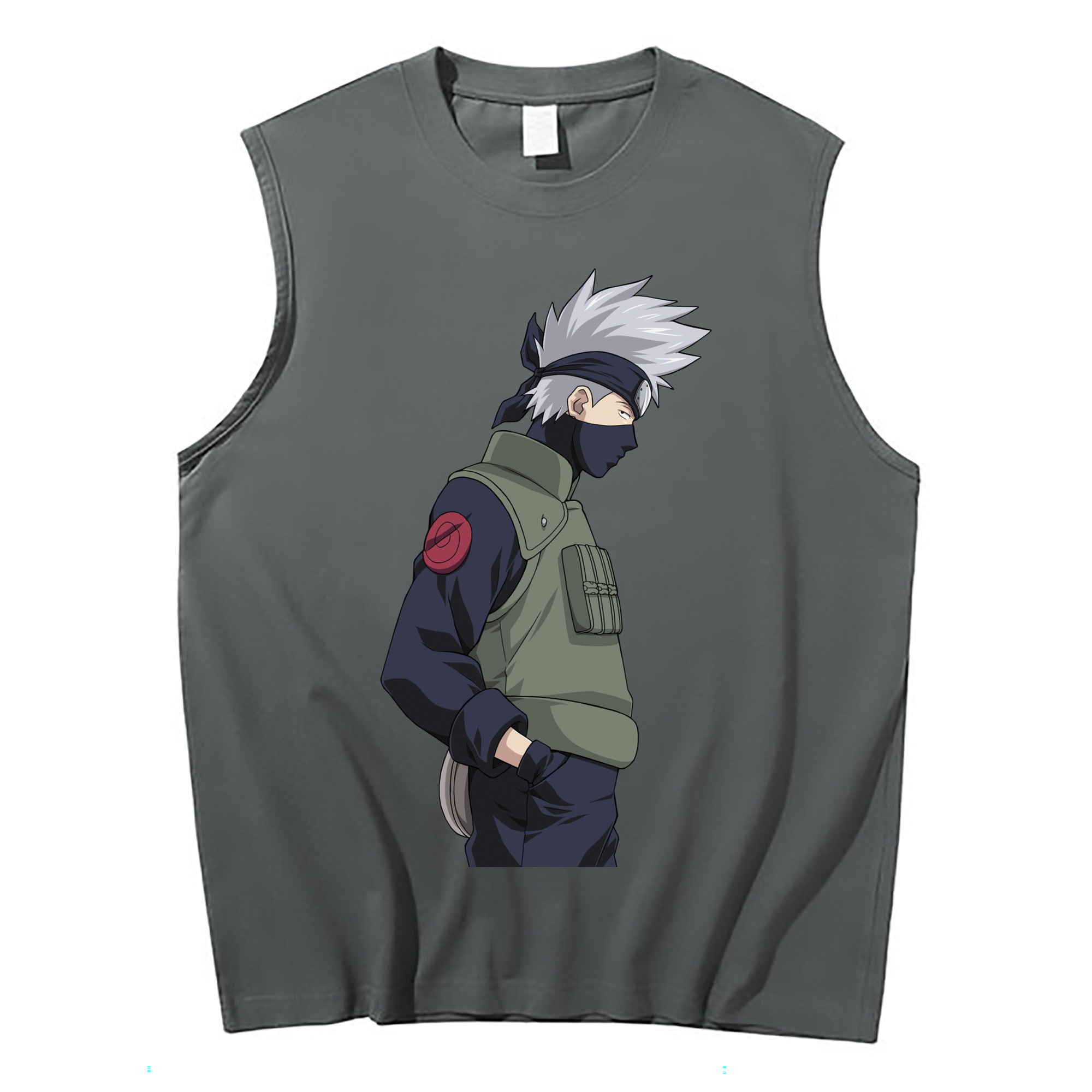 （画像用） NARUTO -ナルト- はたけ カカシ Hatake Kakashi コットン100％タンクトップ（フロントプリント）